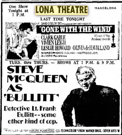 Lona Theatre - 1969 Ad For Theater